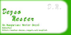 dezso mester business card